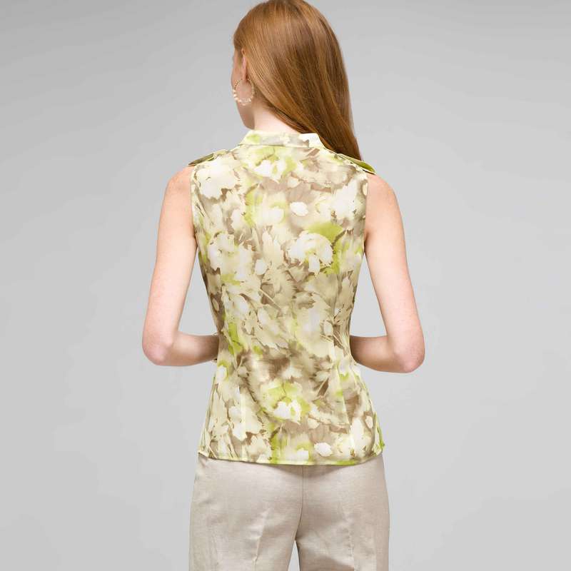 Floral Ruffle Blouse, Stone Multi, large image number 1