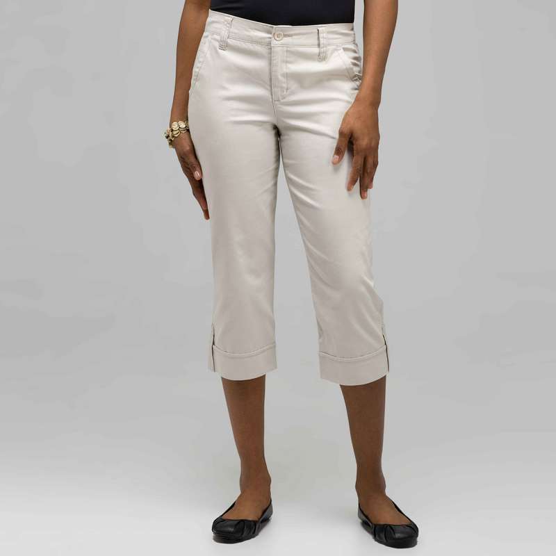 5 Pocket Cuffed Capri, Buttermilk, large image number 0